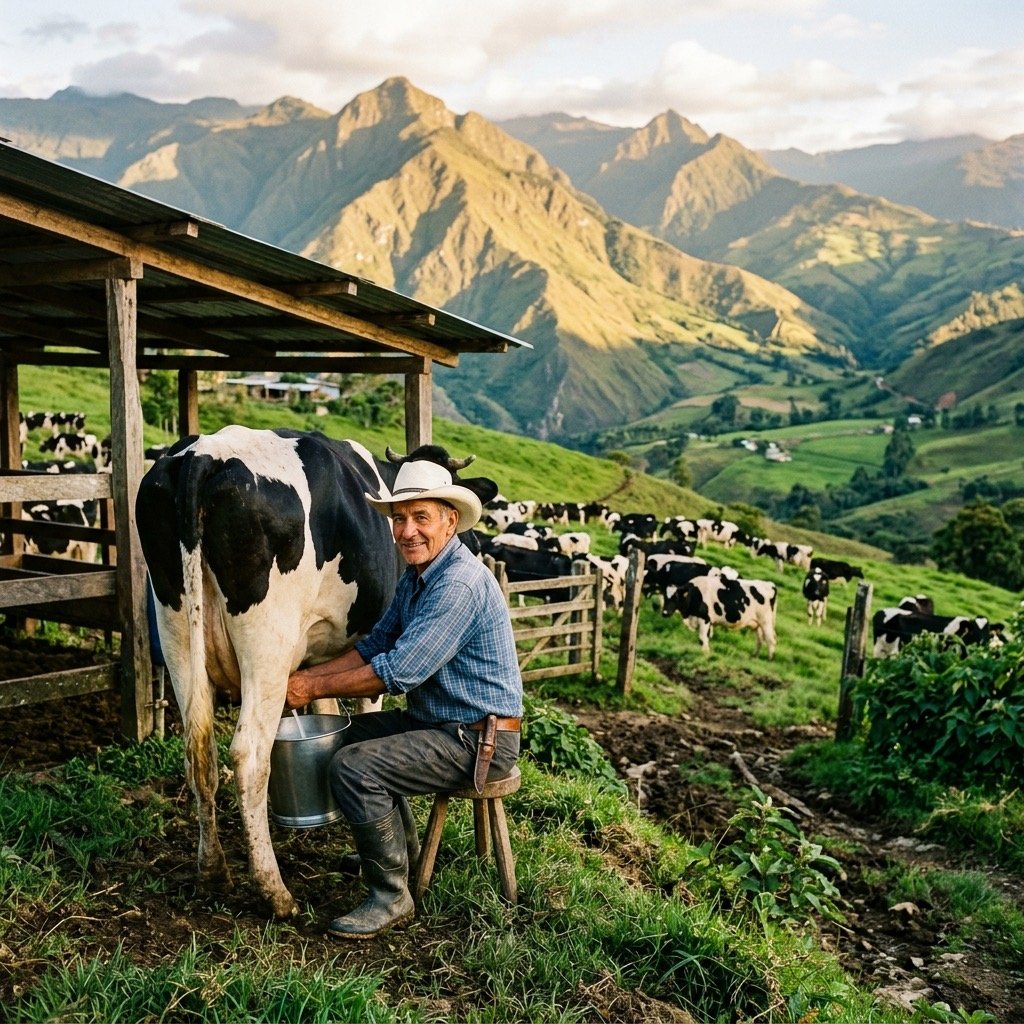 Productores lecheros colombianos